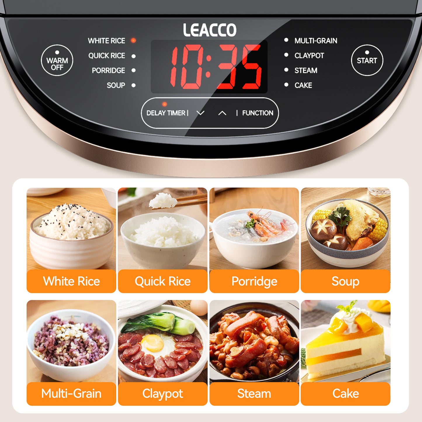 Leacco Smart Rice Cooker RC100 5L Large Capacity Electric Rice Cooker with Non-Stick Span