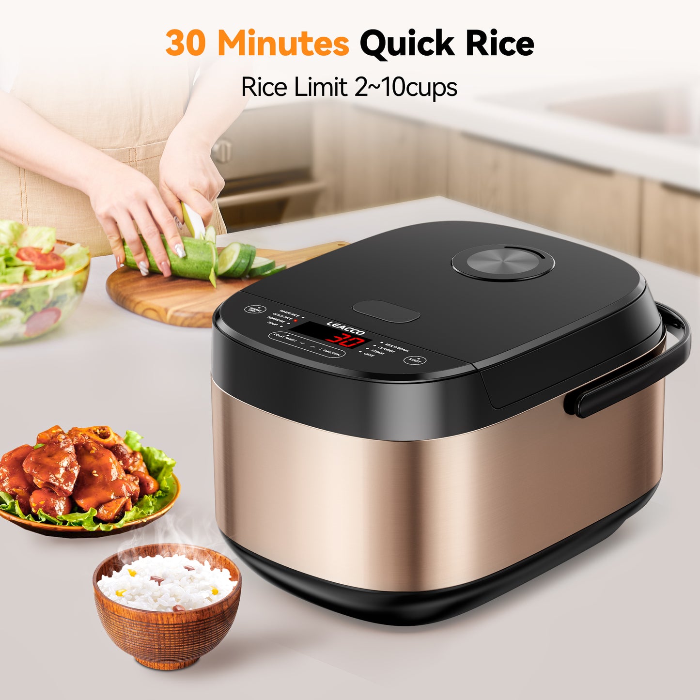 Leacco Smart Rice Cooker RC100 5L Large Capacity Electric Rice Cooker with Non-Stick Span